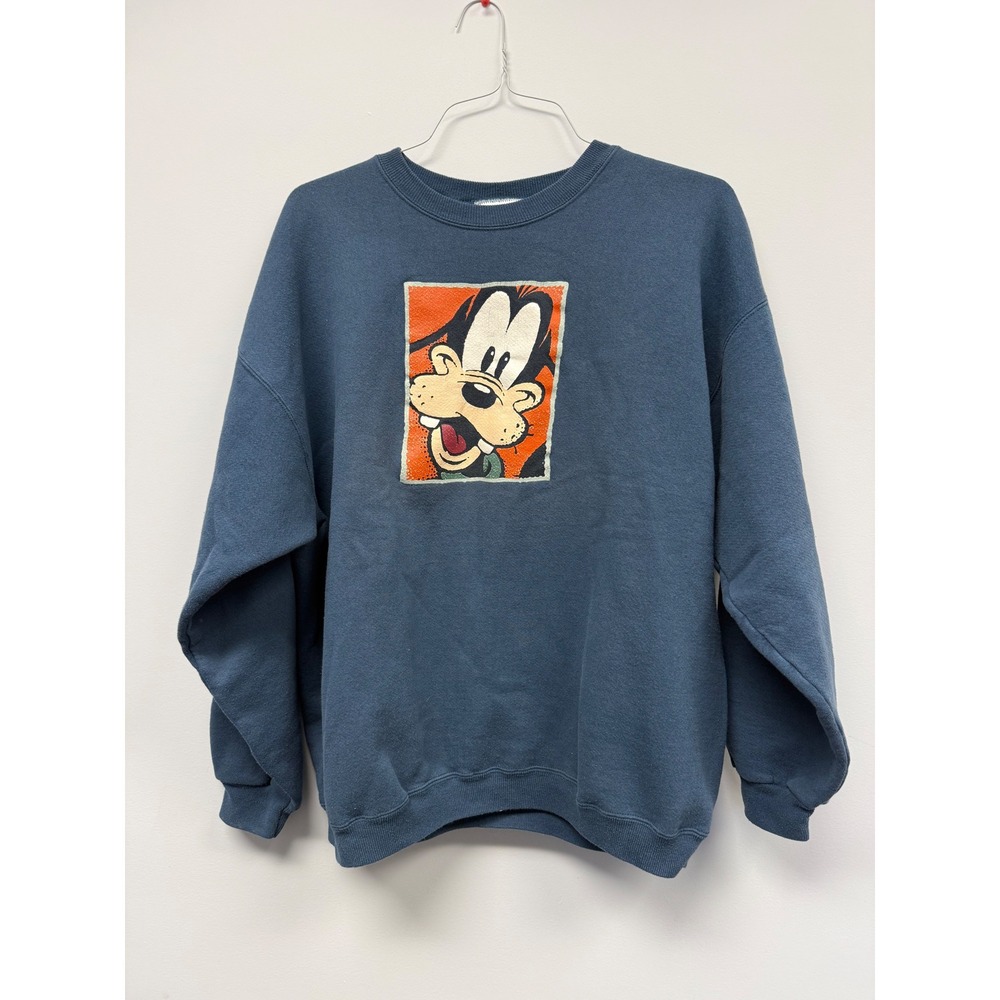 Vintage Disney Store Goofy Graphic Sweatshirt Made in USA Blue XL